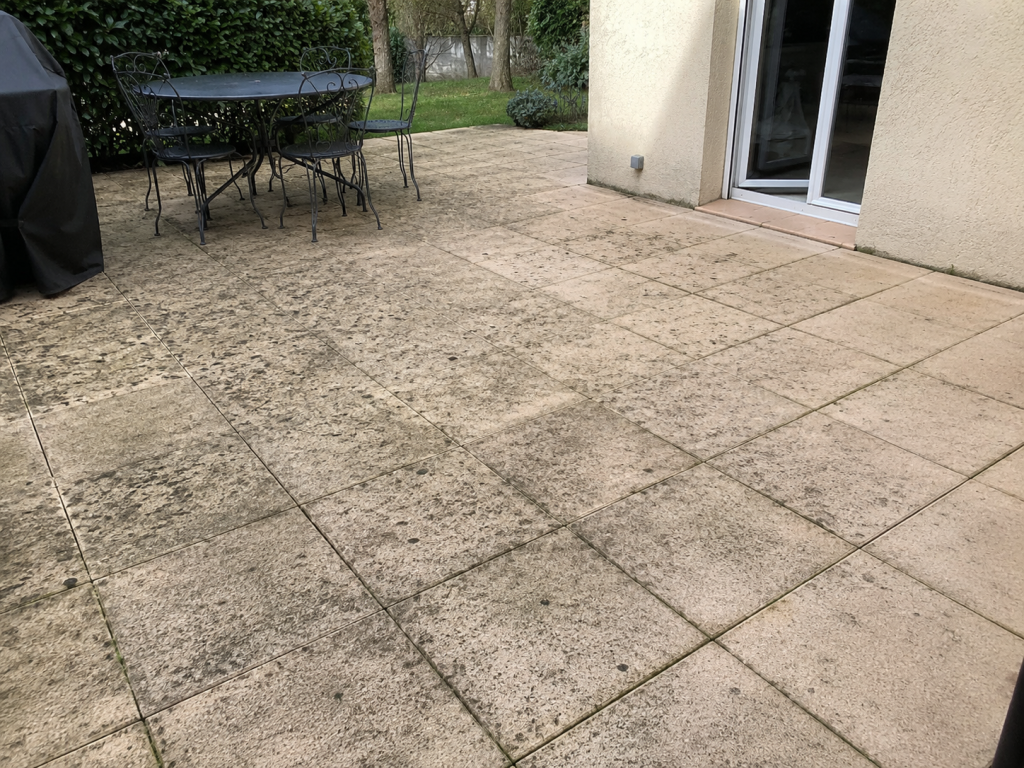 Terrasse avant nettoyage